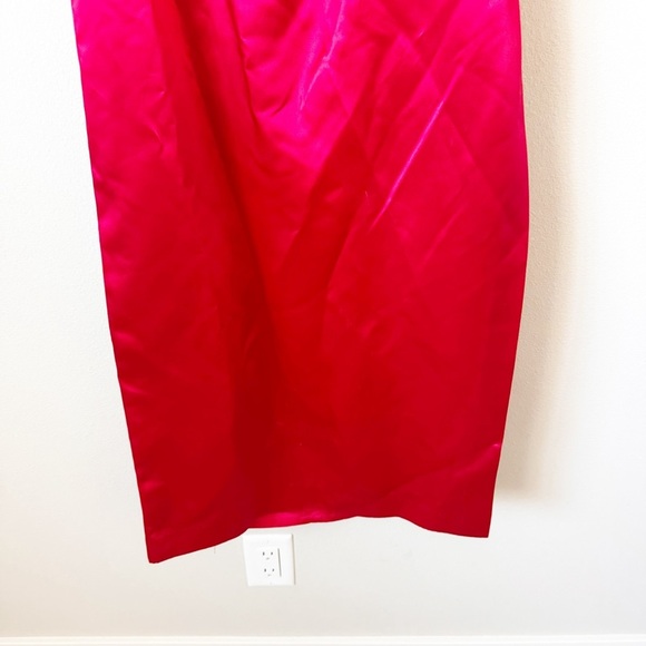 Jessica McClintock Gunne Sax Red Satin Strapless Dress - Picture 4 of 10